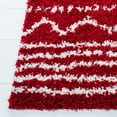 thumbnail image 3 of SAFAVIEH Arizona Teagan Geometric Shag Area Rug, Red/Ivory, 5'1" x 7'6", 3 of 8
