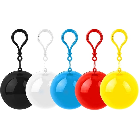 Minzimin 3/5Pack Portable Disposable Emergency Raincoats Waterproof Rain Poncho in A Ball for Traveling Camping Outdoor