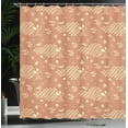 thumbnail image 3 of Ambesonne Asian Shower Curtain, Circular Japanese Waves Art, 69"Wx84"L, Pale Rust and Pastel Yellow, 3 of 4