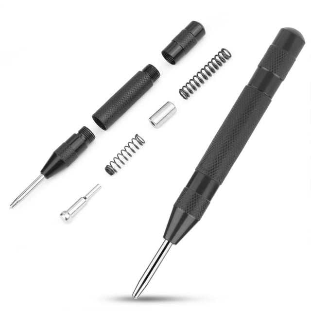 Garosa Automatic Center Punch,High Speed Steel Automatic Center Punch Spring Loaded Mechanism Marking Punching Tool