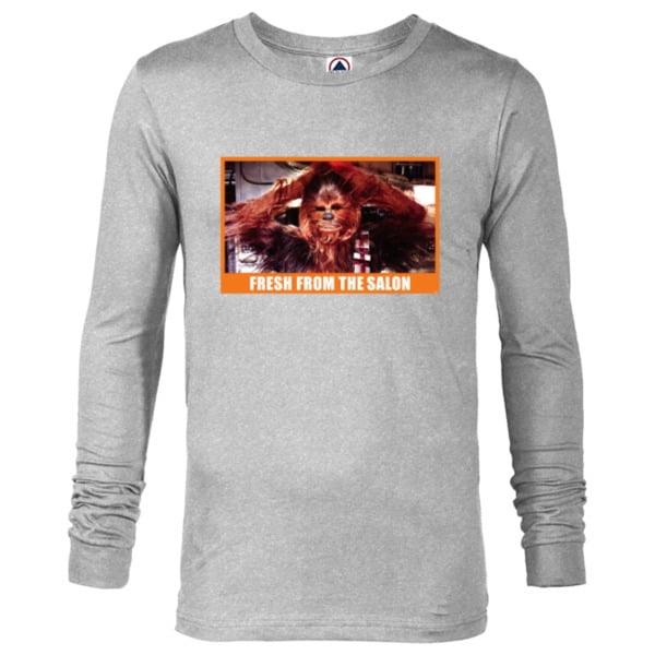 Star Wars Chewbacca Wookiee Fresh from the Salon Funny Meme - Long Sleeve T- Shirt for Men - Customized-Black