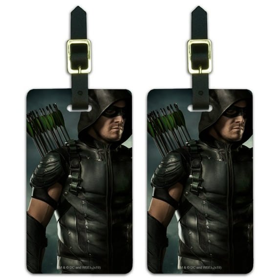 Arrow TV Series Character Art Luggage ID Tags Suitcase Carry-On Cards - Set of 2