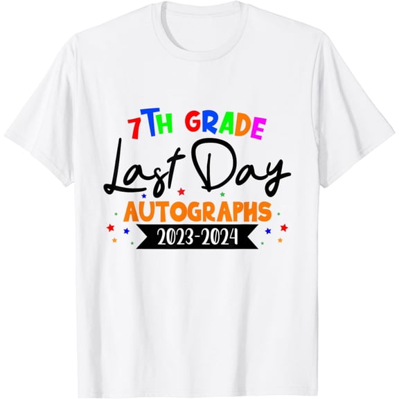 Last Day of School 2024 Autograph 7th Grade Graduation Party T-Shirt