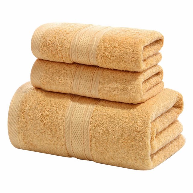 Toallas textiles para el hogar AQITTI, juego de 3 piezas premium: 1 toalla de baño y 2 toallas de mano, algodón hilado en anillo de 600 g/m², toallas altamente absorbentes para baño, gimnasio, hotel