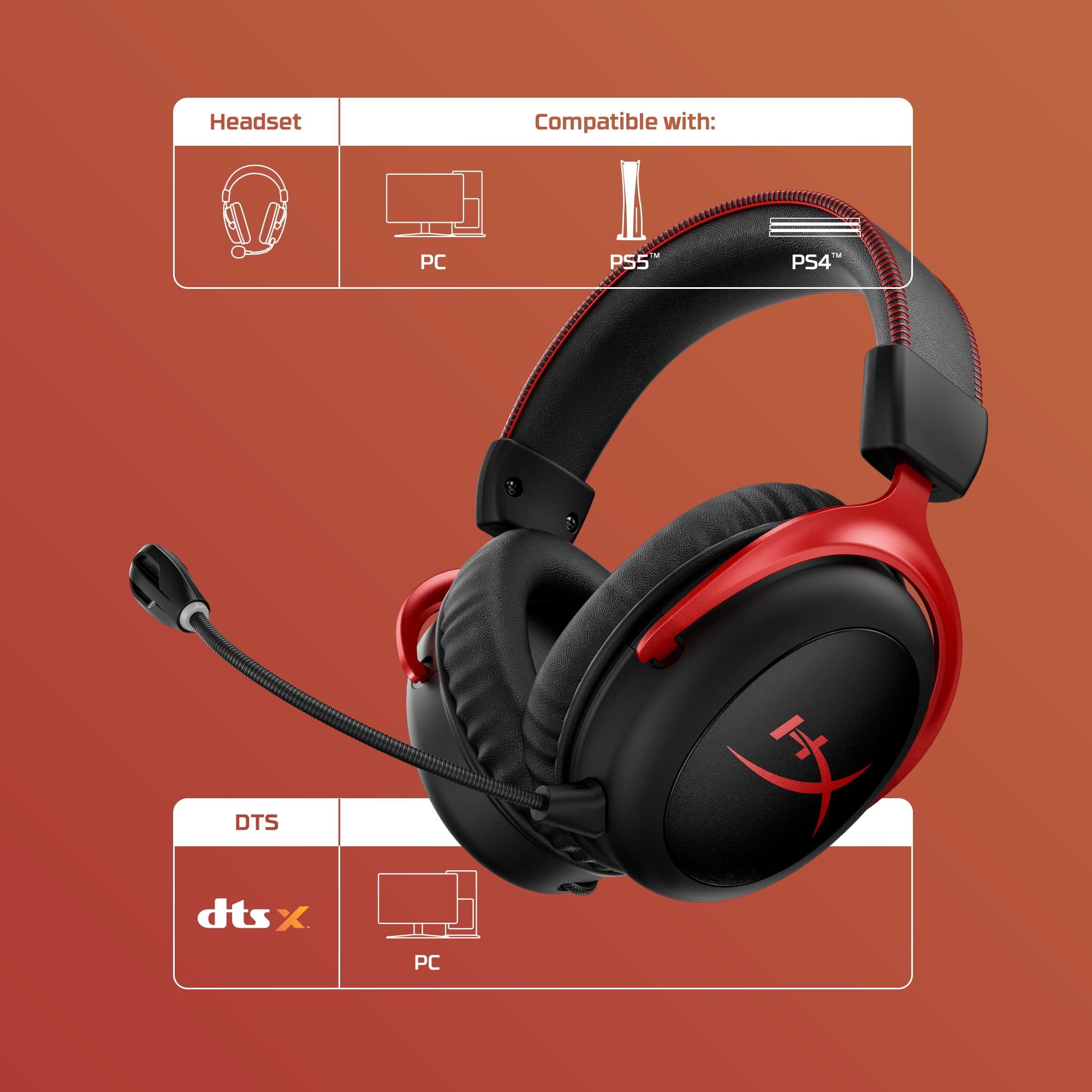 wenselijk garage Eentonig HyperX Cloud II Wireless - Gaming Headset for PC, PS4/PS5, Nintendo Switch,  Long Lasting Battery Up to 30 Hours, 7.1 Surround Sound, Memory Foam,  Detachable Noise Cancelling Microphone, Mic Monitoring - Walmart.com