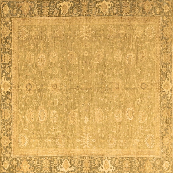 Ahgly Company Indoor Square Oriental Brown Modern Area Rugs, 4' Square