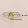 thumbnail image 5 of Mooneye 1.5 Ct Oval Cut Peridot 925 Sterling Silver Solitaire Side Accents Women Wedding Ring, 5 of 7