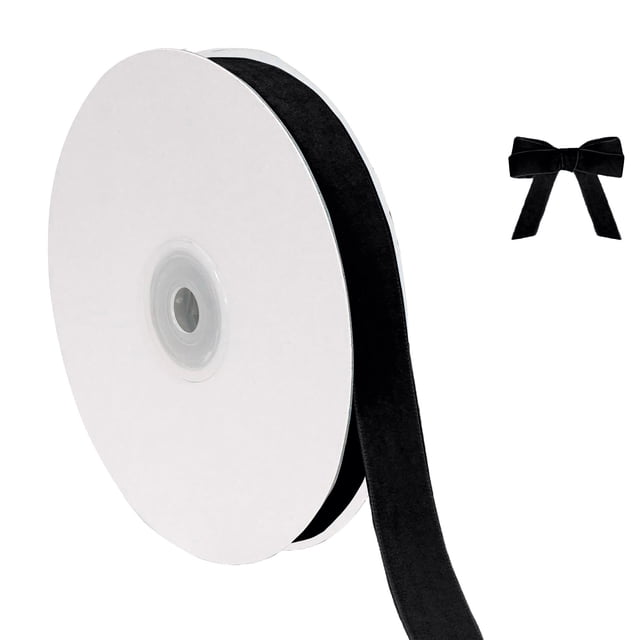 Riforla Christmas Velvet Ribbon for Wrapping Christmas Tree Ornaments 5/8 Inch Wide 10 Yards Total Thin Fabric for Wedding Invitations Event & Party I