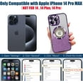 thumbnail image 2 of Funda magnética con purpurina para iPhone 14 Pro Max, compatible con MagSafe, protección total, delgada, a prueba de golpes y arañazos, con protector de lente de cámara y red antipolvo para mujer, 2 of 7