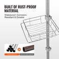 thumbnail image 5 of 42"-114" Adjustable Shower Corner Caddy Tension Pole - Rust-Proof Stainless Steel with 4 Shelves, Towel Bars & Soap Holder, 5 of 6