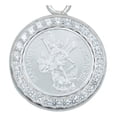 thumbnail image 2 of JOYARIS Dije Medalla San Miguel Arcangel Zirconias Plata Pura 999 DM-0000957, 2 of 4