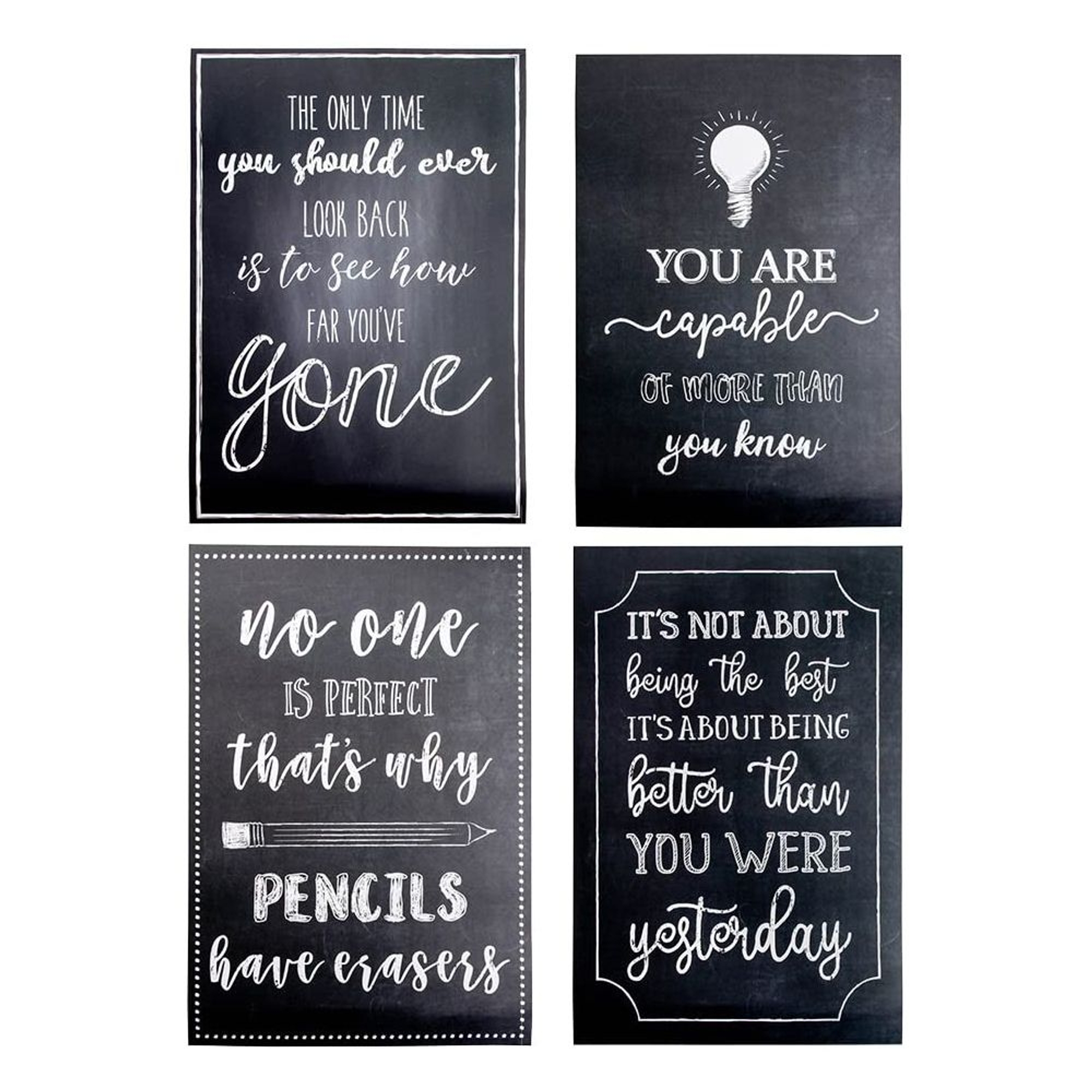 20-Pack Motivational Posters in Chalkboard Design, Inspirational ...