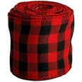 thumbnail image 7 of Red and Black Wired Edge Ribbon | 2.5” X 5 Yards | Wide Buffalo Plaid Design | Gingham Ribbon for Christmas Decoration 15' x 2 1/2 inch Wide, 7 of 7