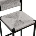 thumbnail image 5 of Yardi Yard Modern Wood Counter Height Bar Stools Set of 2, Kitchen Dining Accent Stool with Footrest, Light Walnut&Blue, 5 of 8