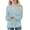 Light Blue, variant on Children's Fashion Ribbed Knit Shirt Casual Solid Color Blouse Long Sleeve Tops Round Neck Blouses Shirts Ribbed Knit Top Girls