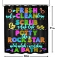 thumbnail image 5 of Kids Inspirational Quotes Shower Curtain Bathroom Set 72Wx72H Inches Funny Cartoon Cute Colorful Motivational Words Rainbow Dots Bath Accessories Classroom Art Home Decor Fabric 12 Pack Hooks, 5 of 5