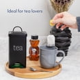 thumbnail image 3 of AuldHome Design Farmhouse Enamelware Tea Bag Holder (Black); Metal Tea Bag Caddy Dispenser for Wrapped Individual Tea Sachets, 3 of 9
