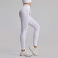 thumbnail image 3 of Elainilye Fashion Yoga Pants for Women High Waist Casual Solid Color Elastic Yoga Pants Workout Gym Shorts,White, 3 of 6