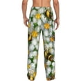 thumbnail image 3 of Haiem Bees and Flower Men's Pajama Pants Ultra Lightweight Pjs Bottoms Sleepwear Bottom Pants with Pocket Drawstring-Small, 3 of 9