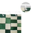 thumbnail image 5 of Yayeee Shower Curtain with Hooks 72"x72" Waterproof Fabric Bathroom Hanging Decor, Green and White Plaid Pattern, 5 of 5