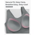thumbnail image 4 of BALEAF Freeleaf Longline Sports Bras for Women, Wirefree 3D Molded Cup Tank Tops, Medium Impact Yoga Workout Running Bra Dark Gray 3XL, 4 of 6