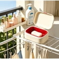 thumbnail image 4 of Kdkad Cute Bowknot Soap Dish with Lid White Travel Bar Soap Holder with Cover Self Draining Soap Case Dustproof Plastic Tray Keeps Soap Dry for Bathroom Shower Kitchen Sink, 4 of 8