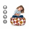 thumbnail image 2 of Sunflower Storage Toy Bag Chair, Rhythmic and Colorful Floral Pattern in 90's Style on a Plain Background, Stuffed Animal Organizer Washable Bag, Large Size, Multicolor, by Ambesonne, 2 of 3