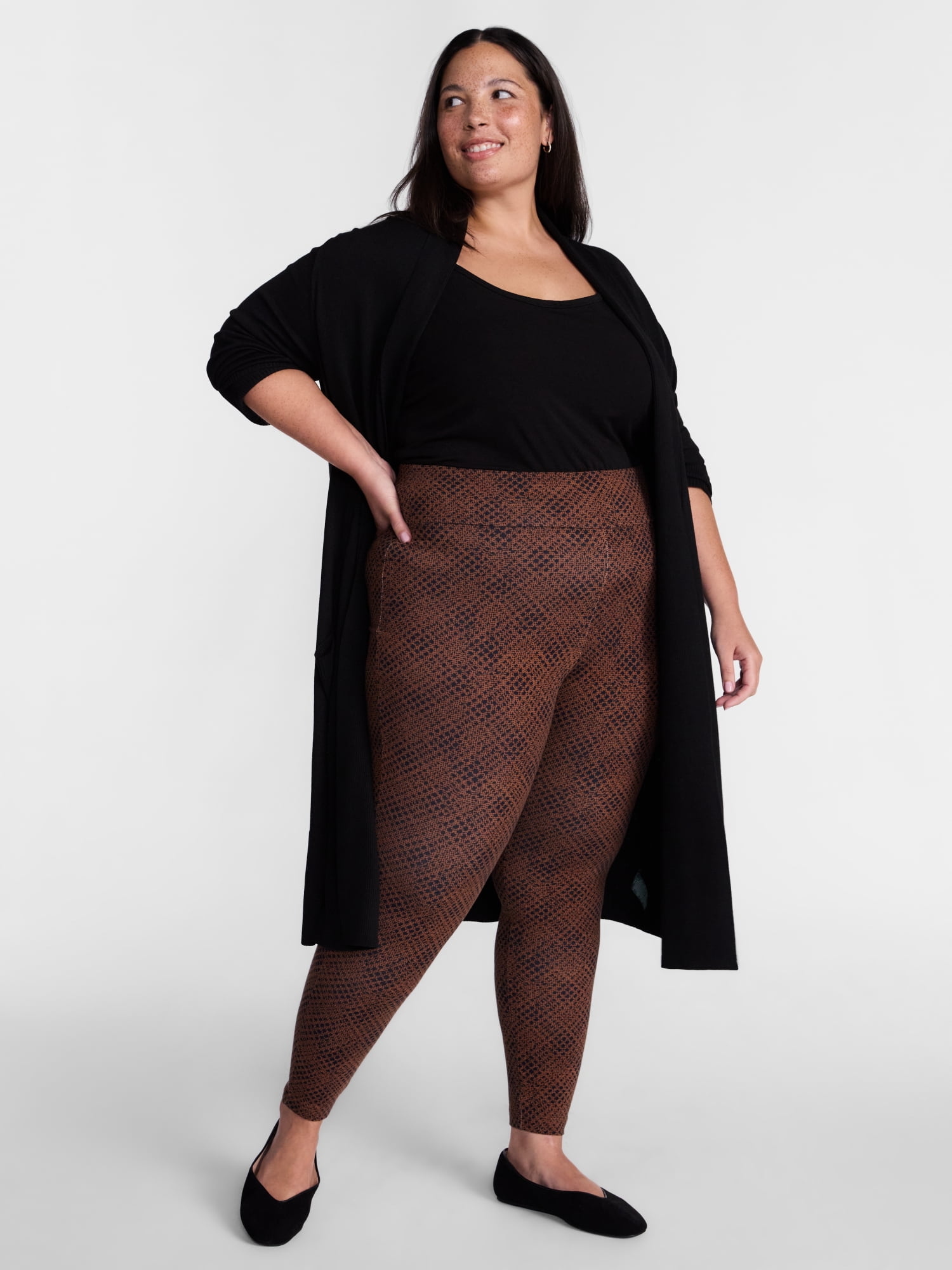 Terra & Sky Women's Plus High Waist Full Length Leggings, Sizes 0X-5X