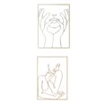 thumbnail image 1 of 2 Piezas Mujeres Impresión Dibujo Lineal Decoración de Pared Gloria Arte De Pared Femenino, 1 of 9