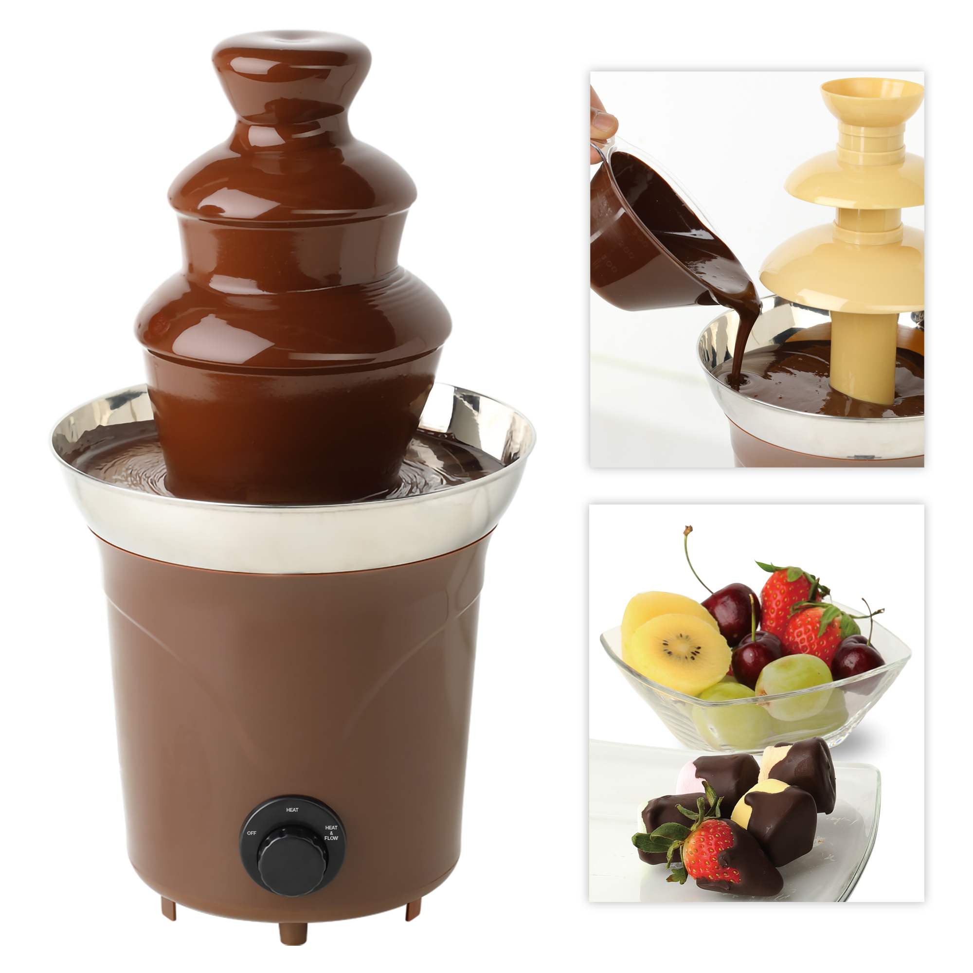 Way to Celebrate 3-Tier Classic Model Compact Chocolate Fondue Fountain - image 2 of 7