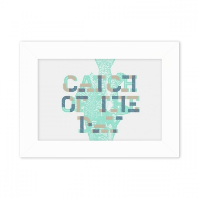 Cadre Photo Poisson Bleu Peinture d'Art de Bureau 5x7 Pouces