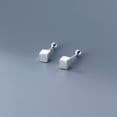 thumbnail image 4 of K-KED 925 Sterling Solid Silver Plain Matt 4mm Square Stud Earrings Studs Screw Backs, 4 of 6