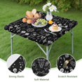thumbnail image 4 of Black Gothic Skull Cat Pattern Square Fitted Tablecloth with Elastic Edge,Square Table Cover,Washable Elastic Table Cover for Home Kitchen Party Decor 36"x36", 4 of 6