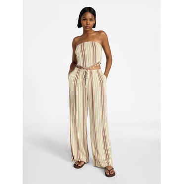 No Boundaries Scarf Top and Beach Pants Set, 2-Piece, Women's XXS-XXL