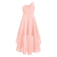 thumbnail image 2 of vastwit One Shoulder Flower Girl Dress Junior Kids High-Low Chiffon Wedding Party Bridesmaid Formal Gown Pink-A 8, 2 of 6