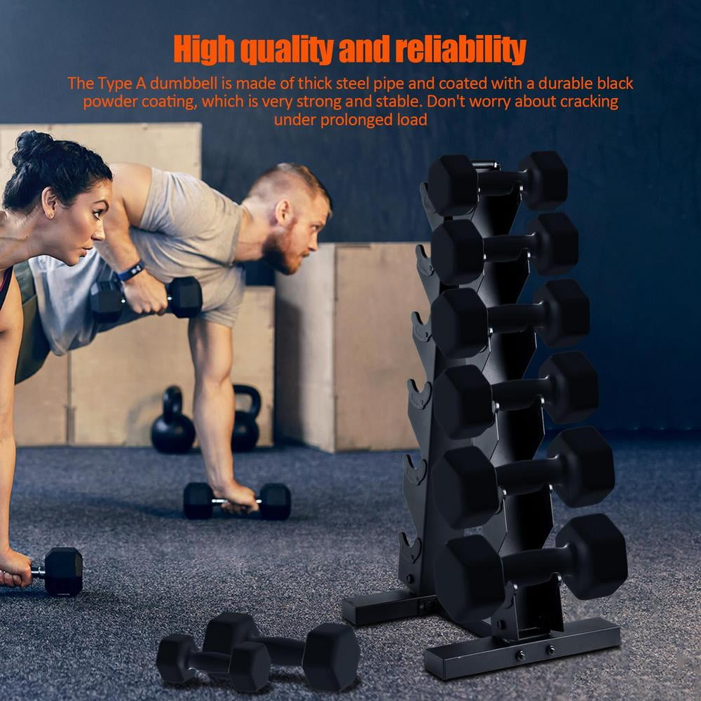 ZIHUI Dumbbell Rack Stand Only, Weight Rack for Dumbbells Compact A-Frame Home Gym Space Saver (500 LBS Weight Capacity, 2024 New Version) (Store 6 Pairs)