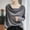 Gray, variant on Shirts for Women Trendy Long Sleeve Crew Neck Collar Solid Color Casual Top