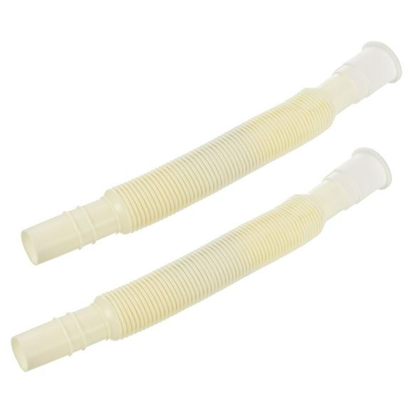 Unique Bargains Plastic Drain Pipe Expandable Sink Tubing Flexible Drainage Pipe White 2 Pack