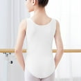 thumbnail image 5 of CYRBOKO Girls Gymnastics Leotards 2025, Performance Stretchy Training Sleeveless Ballerina Dancewear White Size 7-8 T, 5 of 7