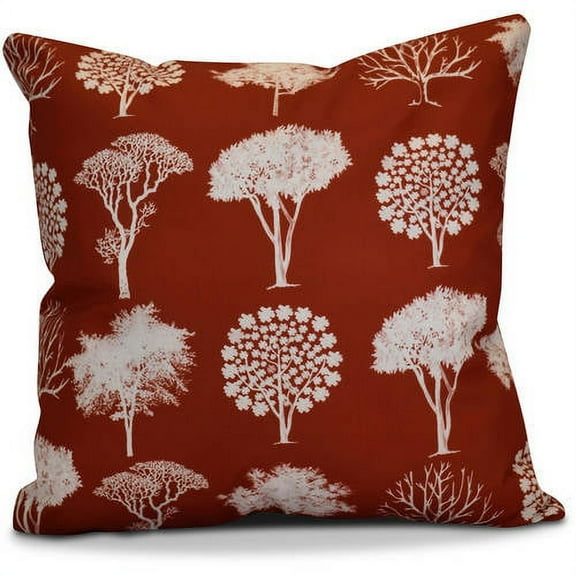 Simply Daisy 16" x 16" Field of Trees Polyester Indoor/Outdoor Pillow, Rust (1 count)