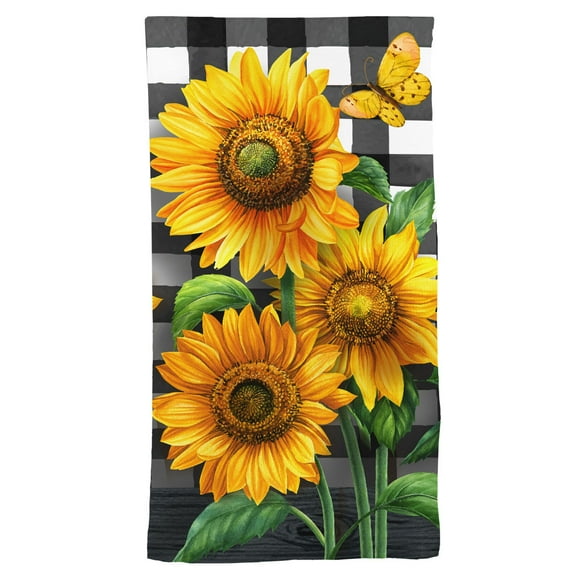 Briarwood Lane Checkered Sunflowers Cotton Hand Towel