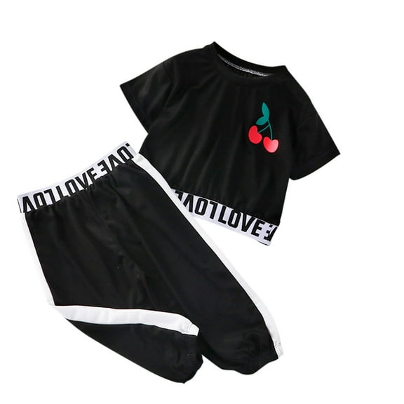 TAIAOJING Baby Girl Clothes Cotton Letter Print Casual 2PC Set Fall Outfits 2-3 Years