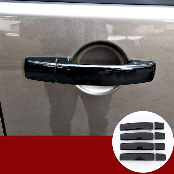TINKI Gloss Black Door Handle Cover Trim For Land Rover LR4 Discovery 4 2009-2016 Range Rover Sport 2008-2013 Freelander 2 2010-2015 With Logo