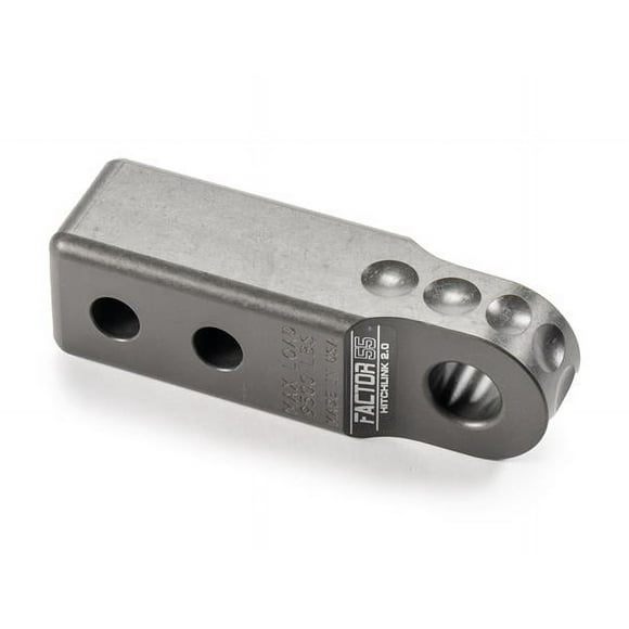Factor 55 D-Ring Mount 00020-06 HitchLink 2.0; 2 Inch Receiver Hitch Mount; Rated At 9500 Pounds; Fits 3/4 Inch Screw Pin Shackles/D-Rings; Anodized; Gray; Aluminum; Without D-Ring; Single