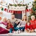 thumbnail image 6 of Felt Merry Christmas Garland Banner Hanging Pull Flag Decoration with Tree, Deer & Star for Fireplace Mantel, Wall, Window, Multicolor, 6 of 6
