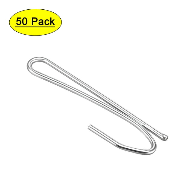 Ganchos para Cortinas Uxcell de 2.48" Metal Electrochapado Tono Plateado Paquete de 50