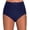 Navy_001, variant on UJNDER Swim Bottoms for Women Print High Rise Brazilian Bikini Bottom with Side Tie for Beach and Pool High Waisted Bikini Bottoms Black_002 L