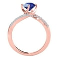 thumbnail image 2 of Mauli Jewels Rings for Women 1.05 Carat Interwined Design Diamond And Sapphire Ring 4-prong 14k Rose Gold, 2 of 6