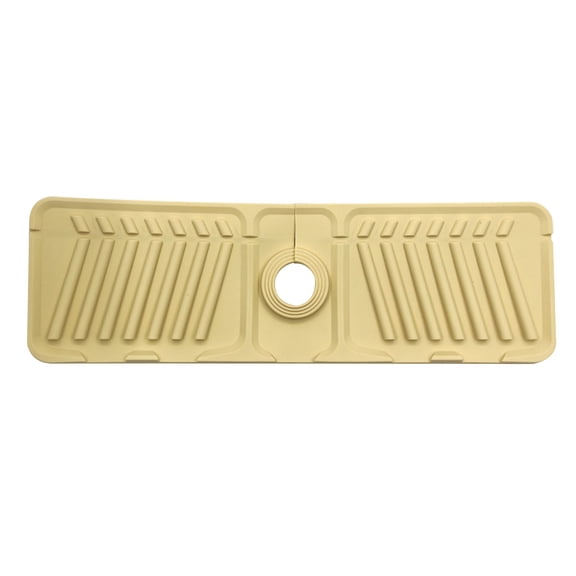Silicone Faucet Handle Drip Catcher Tray Mat,Silicone Faucet Mat Dish Soap Sponge Holder for Kitchen Sink Accessories Gadgets,Drying Mat for Kitchen Counter Bathroom Kitchen Sink Splash Guard-Yellow