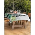 thumbnail image 3 of Outdoor Tablecloth with Umbrella Hole for Patio/Picnic/Party/Camping, Green Pine Tree Waterproof Table Cloth Rectangle Table Cover Washable, Farmhouse Nature Forest Landscape (60"x 102"), 3 of 9